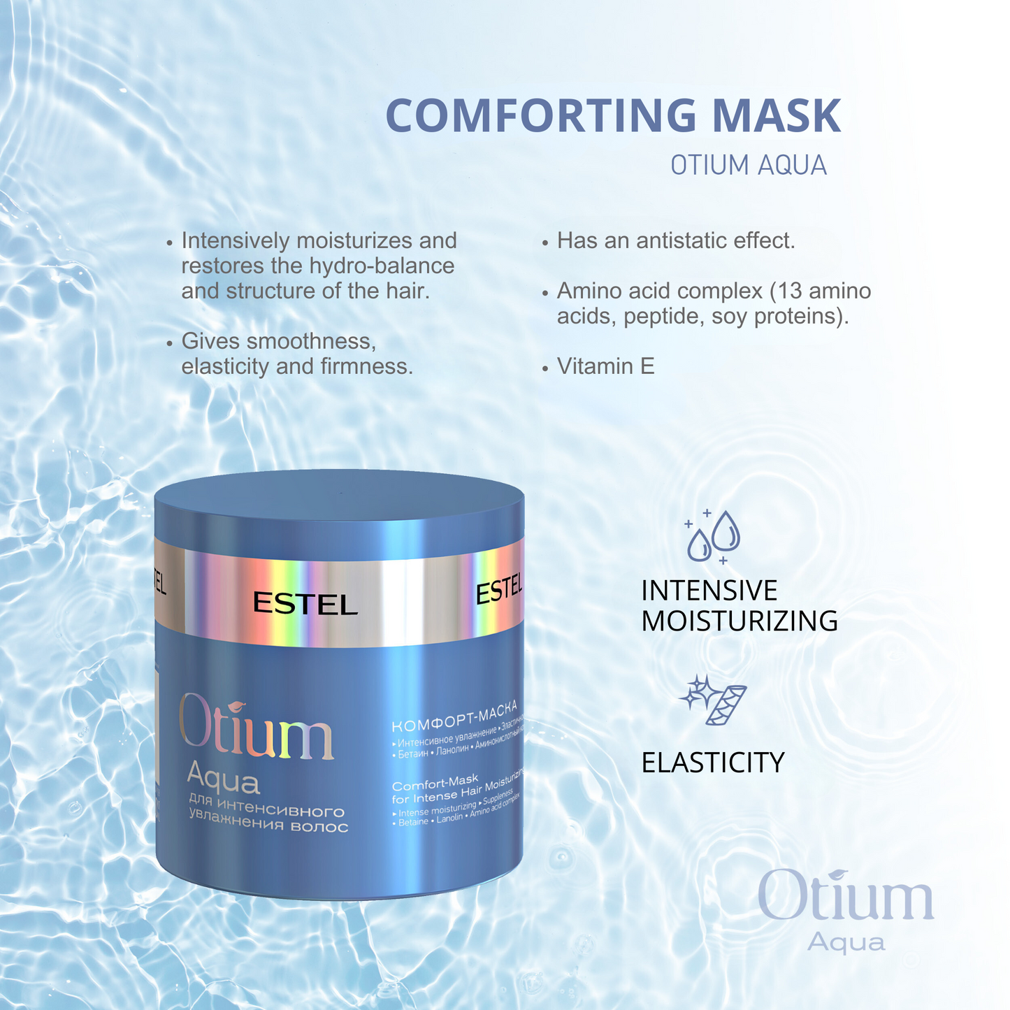 ESTEL OTIUM AQUA Успокаивающая маска для интенсивного увлажнения